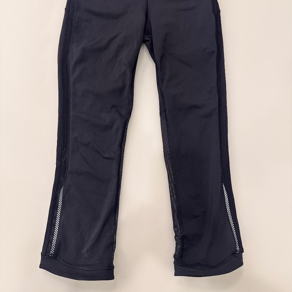 Lululemon Wunder Train Mesh Crop Black Leggings Tights Sz 4 • Excellent - Picture 7 of 15